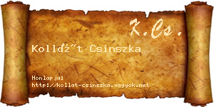 Kollát Csinszka névjegykártya